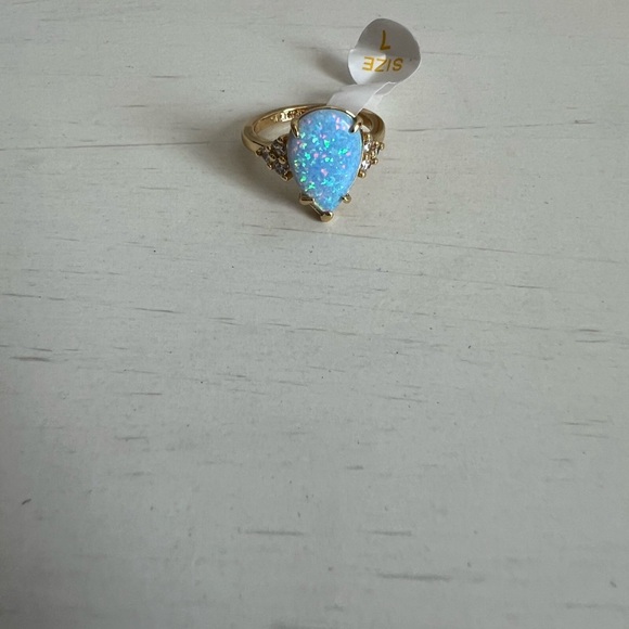 Lab Created Blue Opal Ring - Picture 3 of 5